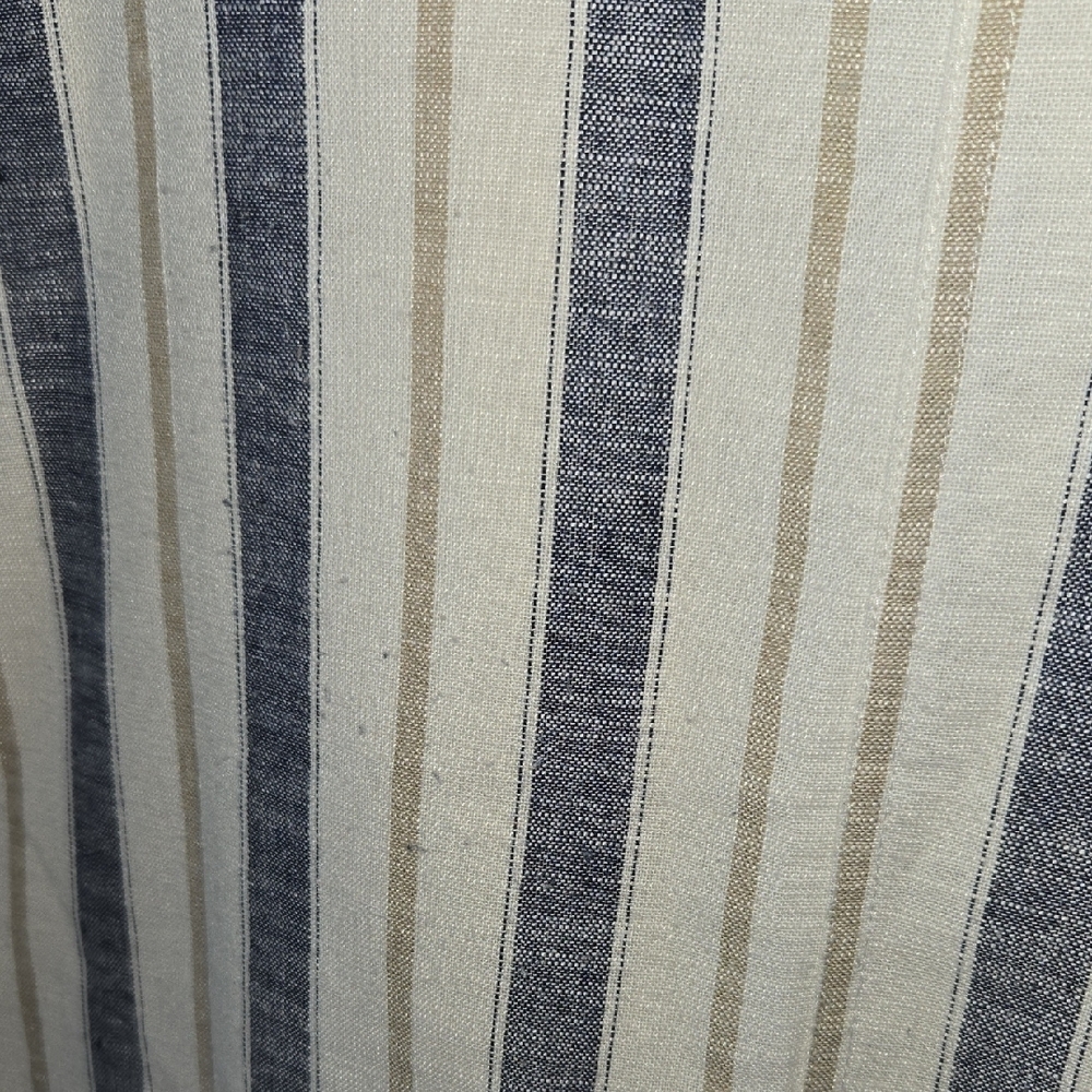 Altar'd State Large Blue & White Striped Dress Adjustable Brown Button Straps - Picture 8 of 11